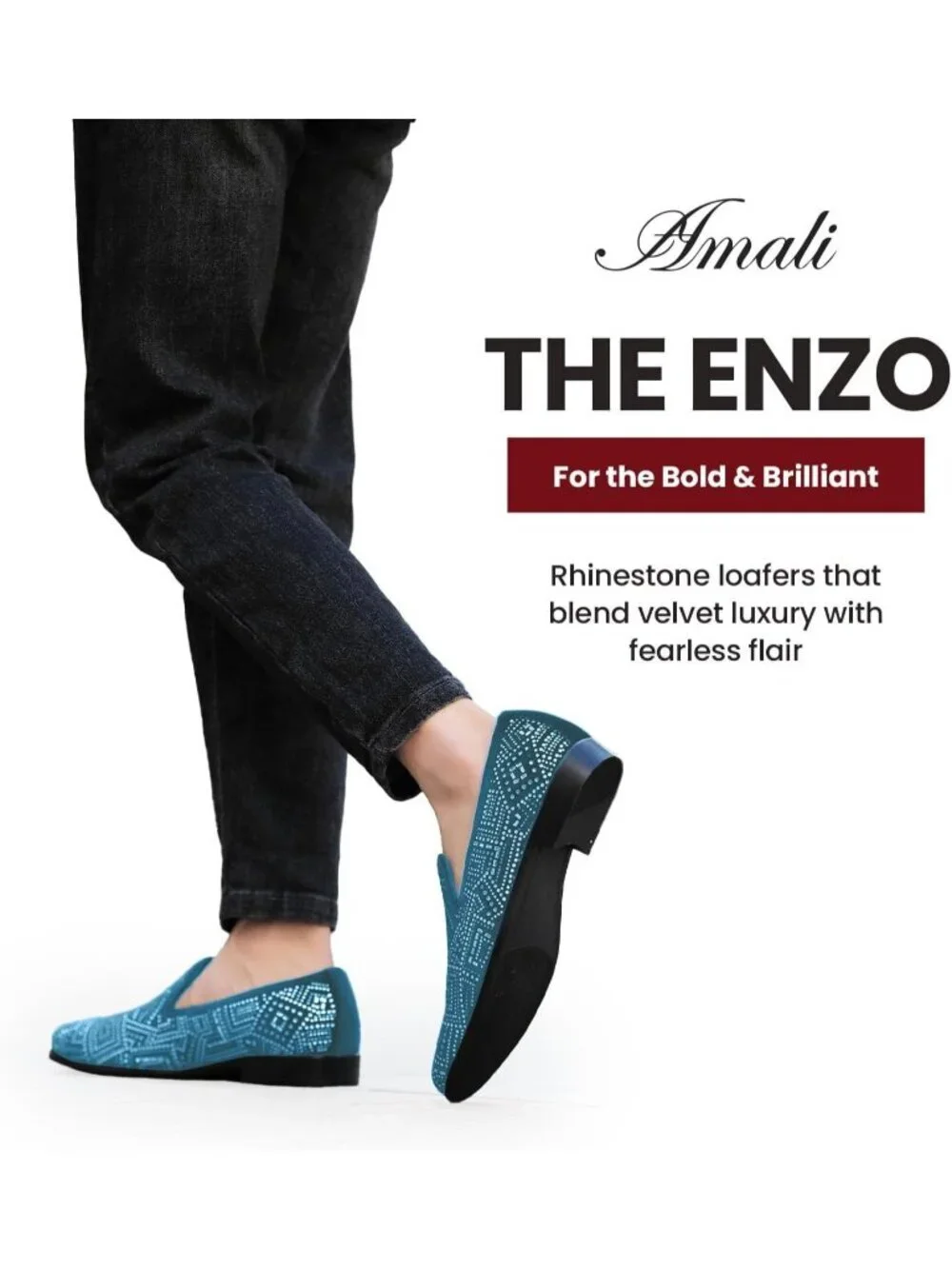 Amali Men's Teal Velvet Tuxedo Loafers Slip On Formal Wedding Dress Shoes